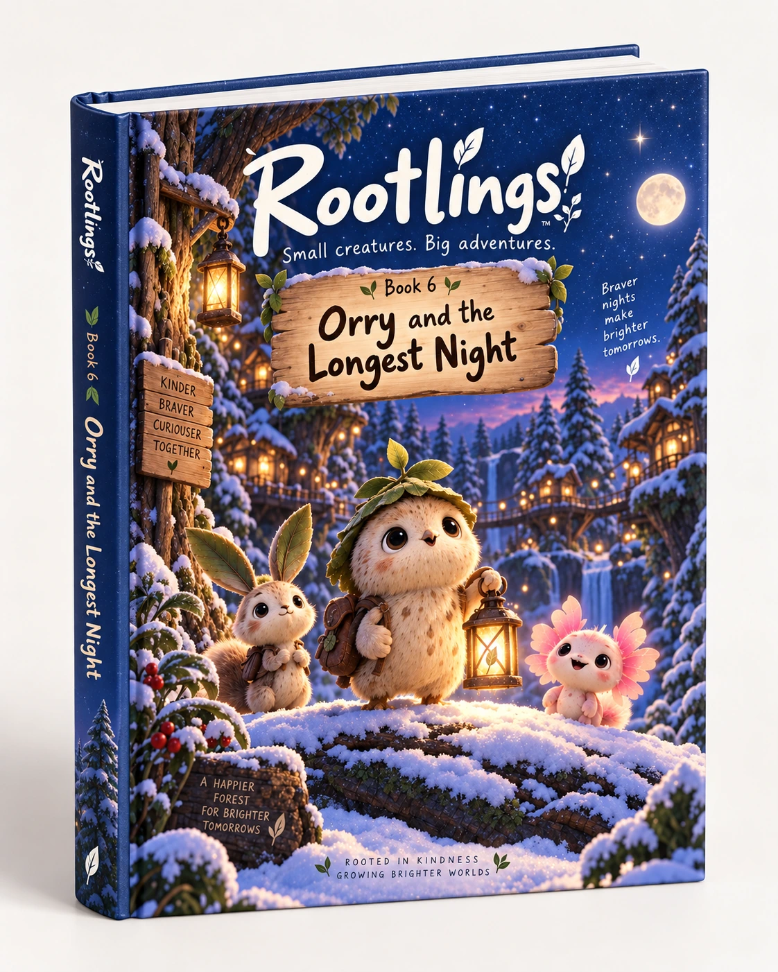 Orry and the Longest Night — Rootlings Book 6, hardcover-style preview of the printable story
