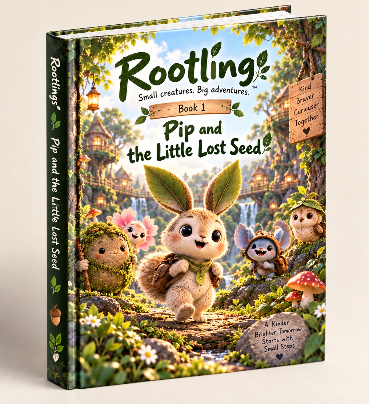 Pip and the Little Lost Seed — Rootlings Book 1, hardcover-style preview of the printable story